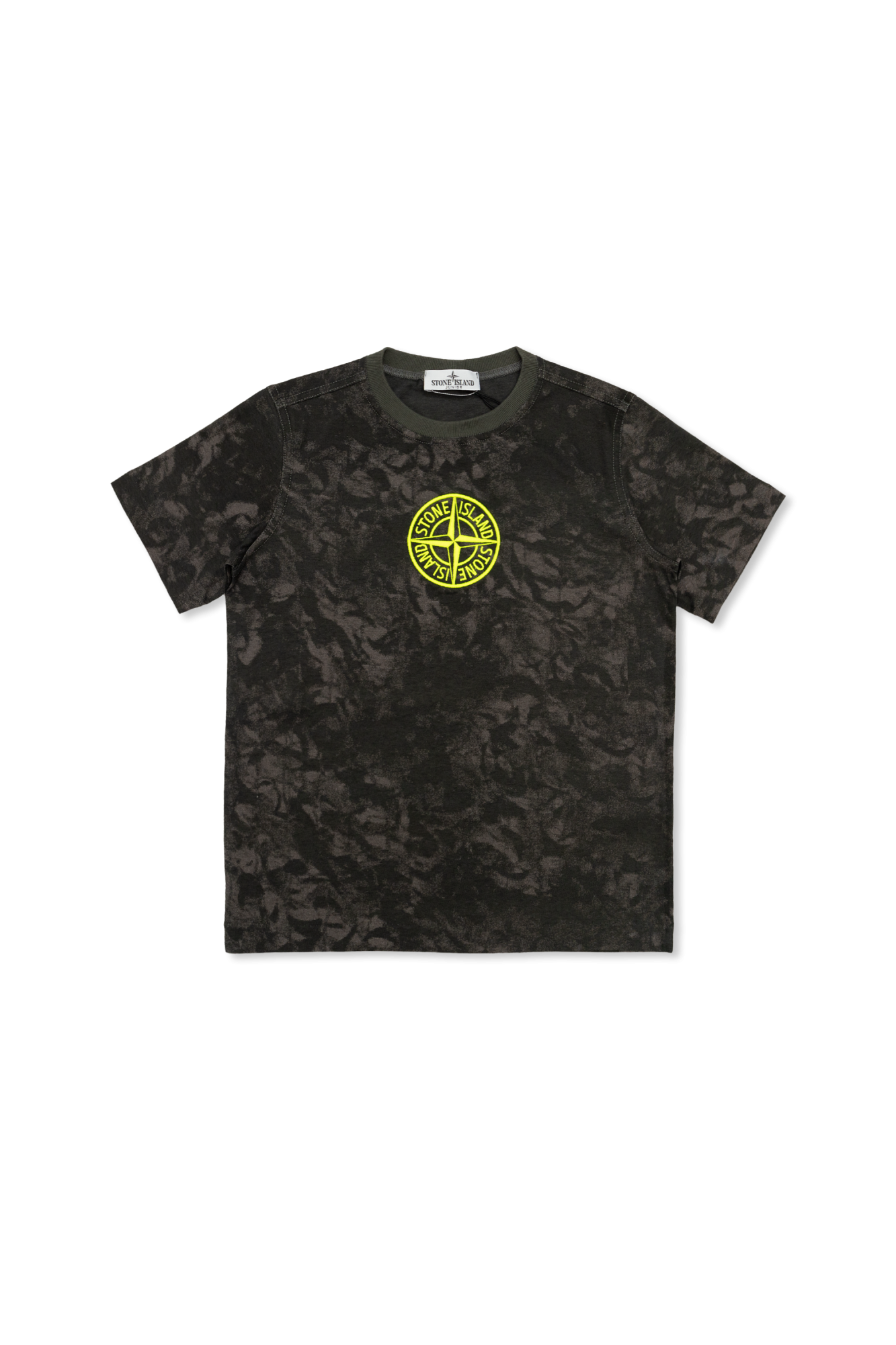 Grey T shirt with embroidered logo Stone Island Kids Vitkac GB